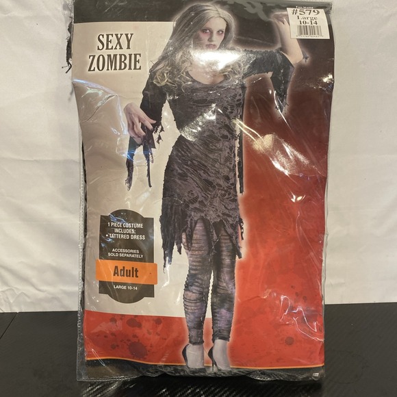 Other - Sexy Zombie 1‎ Piece Costume - Tattered Dress Adult Large 10-14